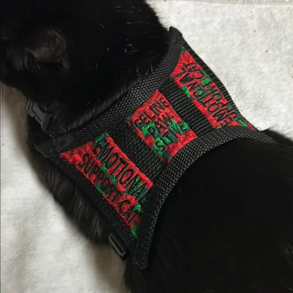 Emotional Support Cat Harness - Black and Red